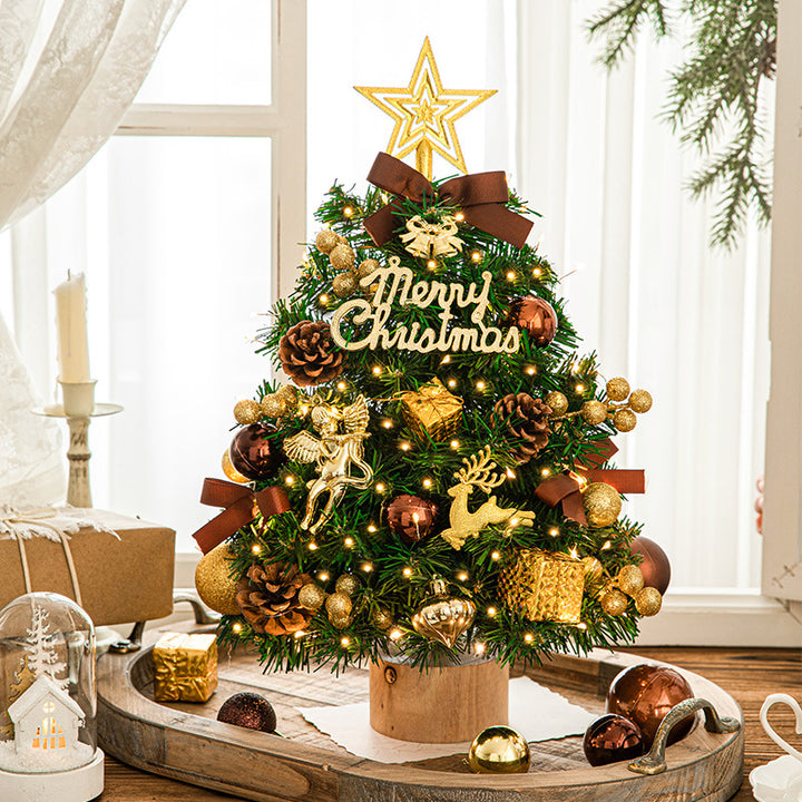 Decorative table Christmas tree with wooden stand