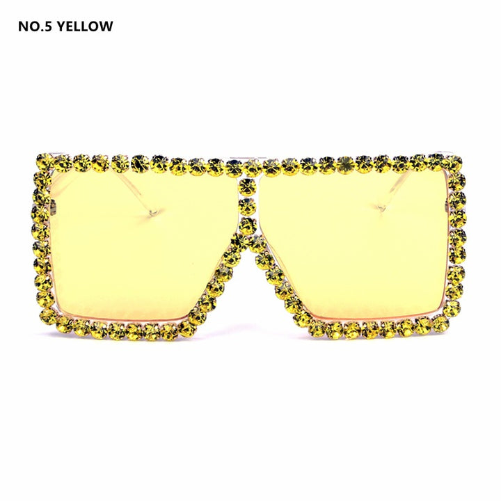 Women's oversized sunglasses with sparkly crystal frame Bowlift