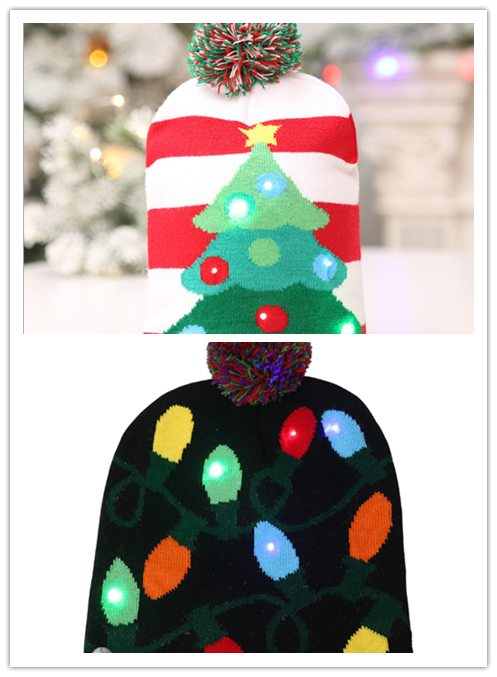 BowLift | Christmas Decoration Knitted LED Light Cap Christmas Tree Snowman Adult Child Hat
