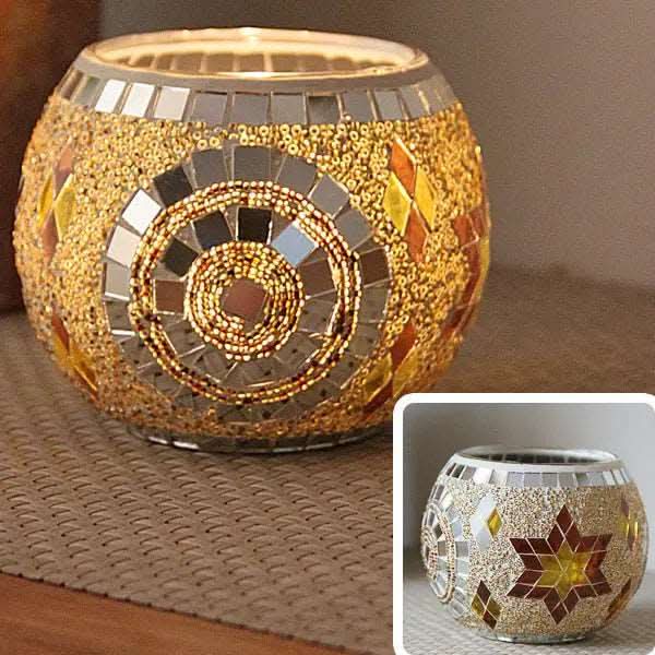 BowLift | Mosaic Glass Candle Holder for Home Decor