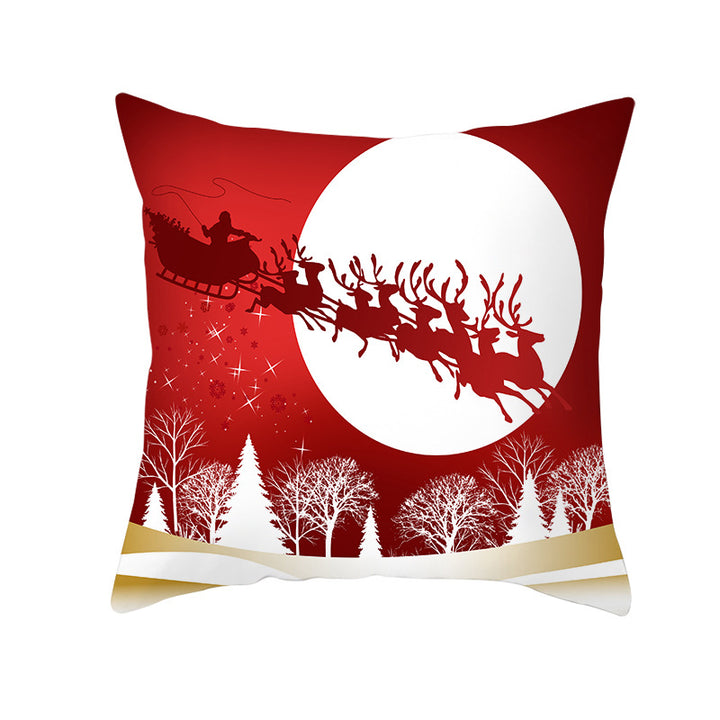 Festive Square Decorative Cushion Cover with Metallic Script Print and Concealed Zipper