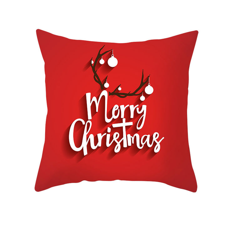 Festive Square Decorative Cushion Cover with Metallic Script Print and Concealed Zipper
