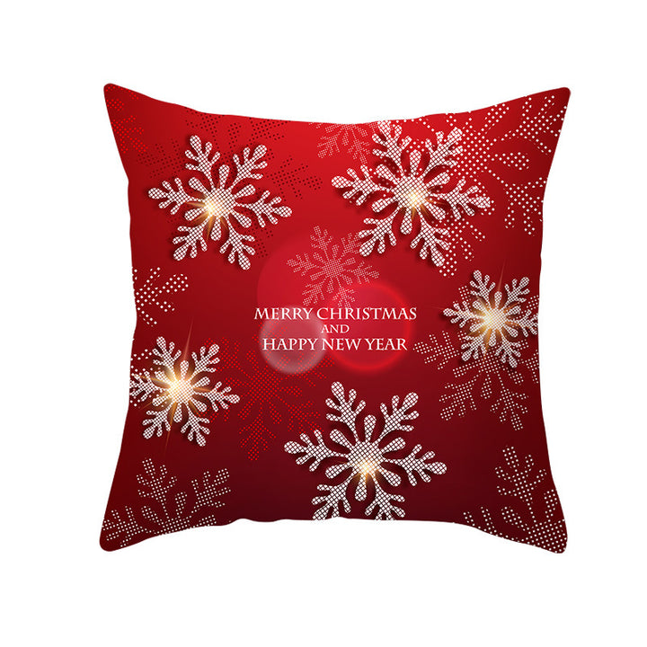 Festive Square Decorative Cushion Cover with Metallic Script Print and Concealed Zipper