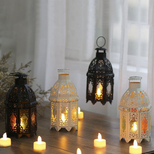 Handcrafted Dome-Top Filigree Metal Candle Lantern for Tealights and LED Candles Bowlift
