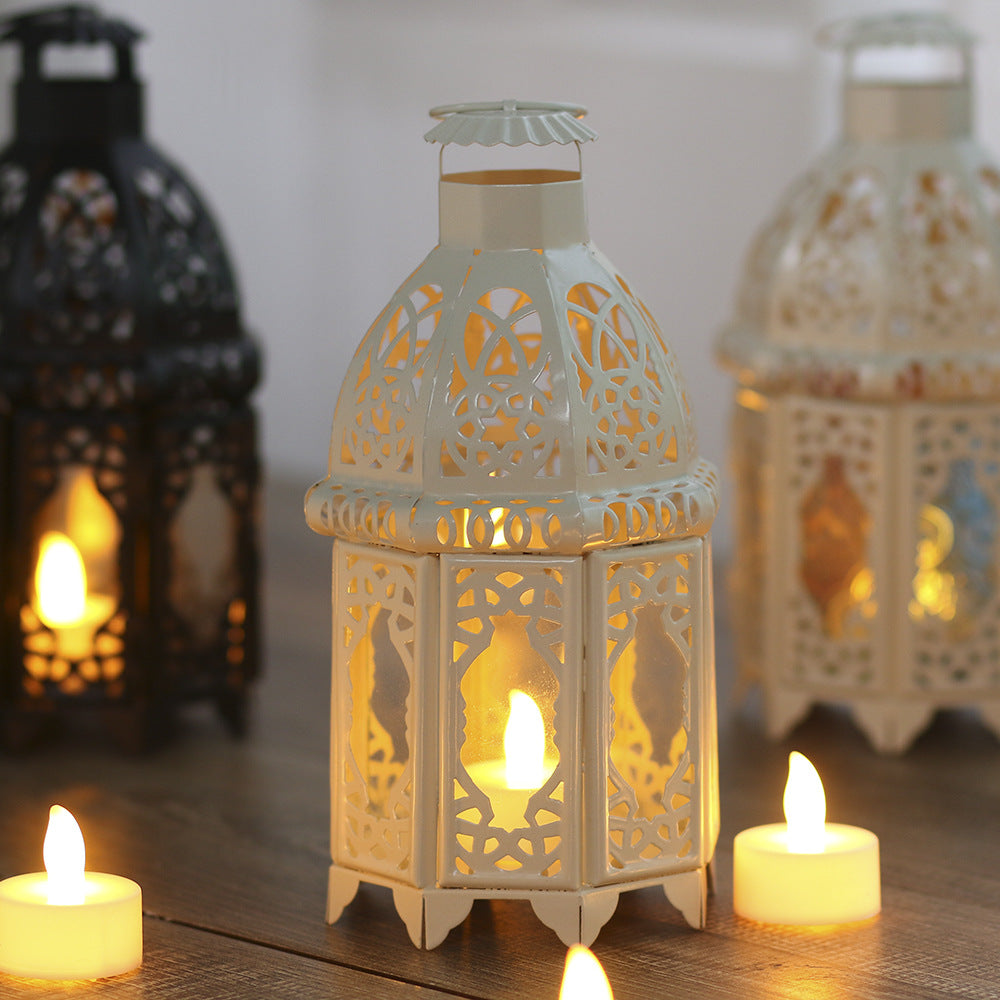 Handcrafted Dome-Top Filigree Metal Candle Lantern for Tealights and LED Candles Bowlift