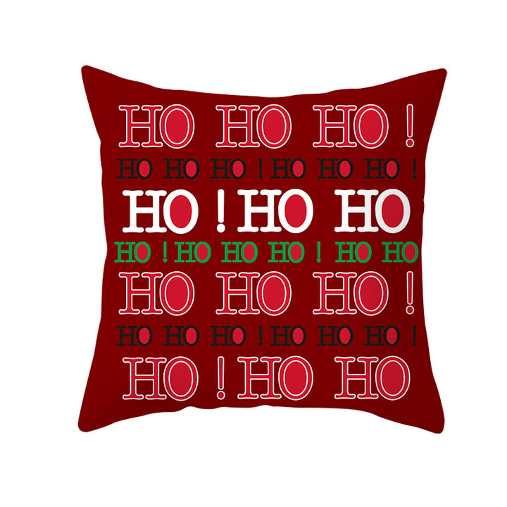 Festive Square Decorative Cushion Cover with Metallic Script Print and Concealed Zipper