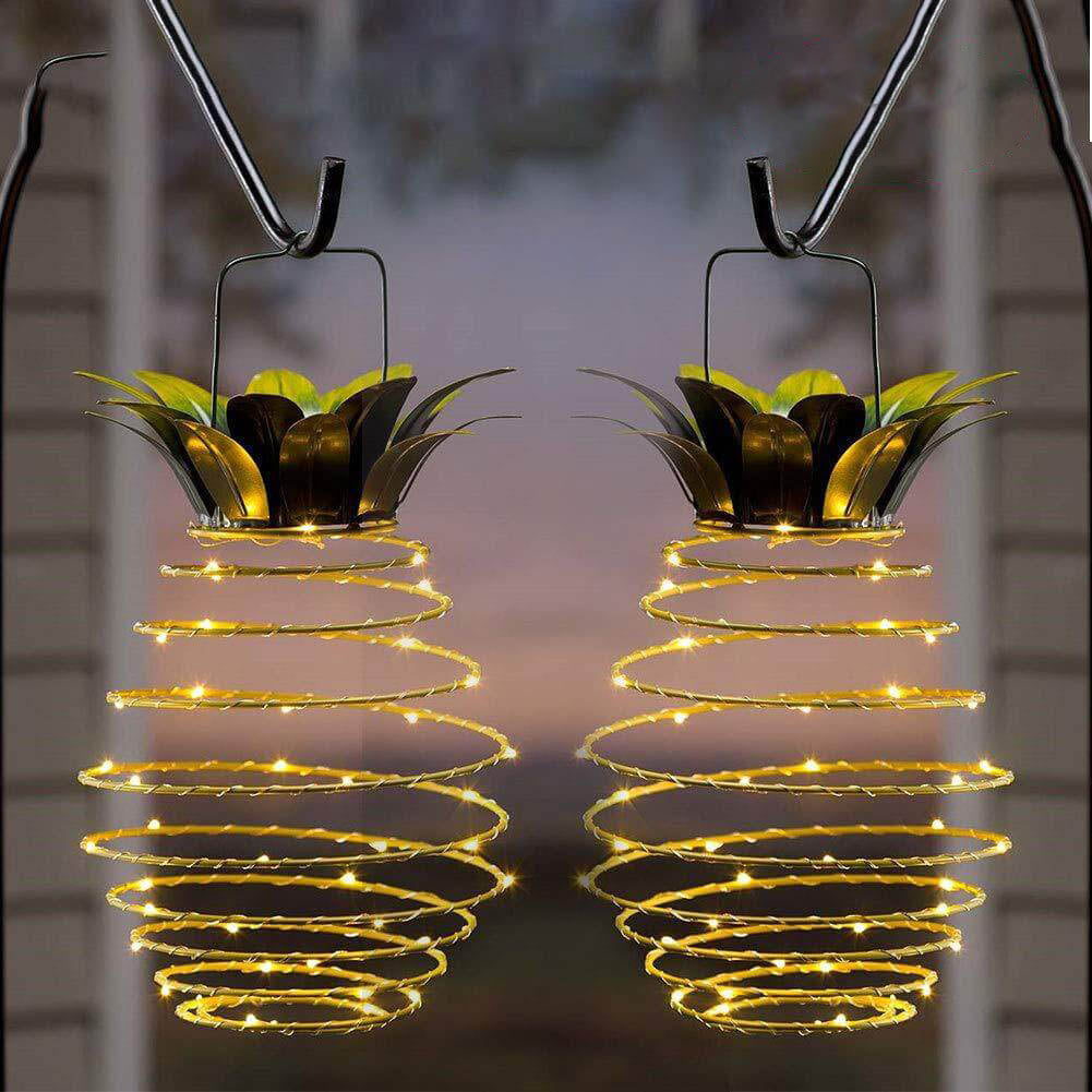 BowLift | Solar Pineapple Iron Lantern LED Copper Wire Outdoor Waterproof Garden Decorative Hanging Lights