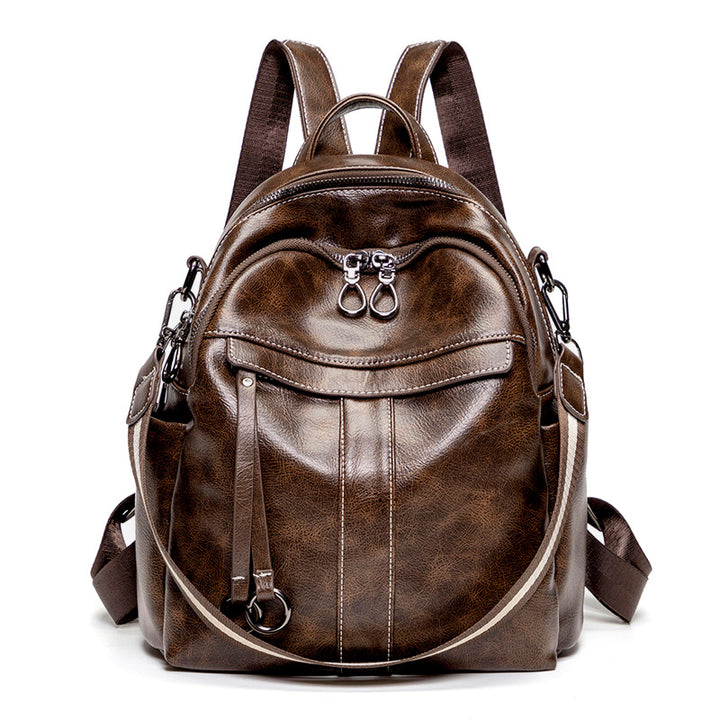 Multi-Pocket Stylish Leather Backpack