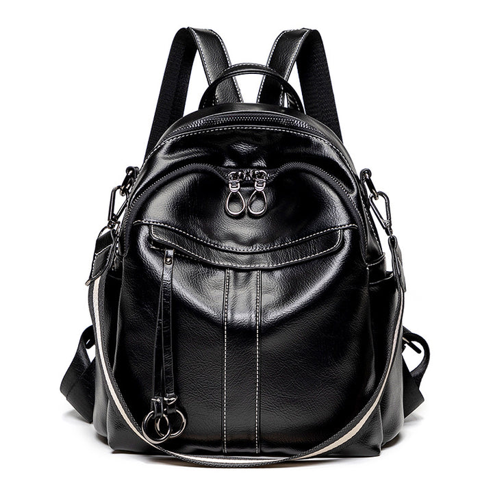 Multi-Pocket Stylish Leather Backpack