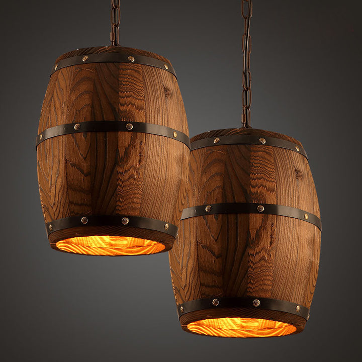 Rustic Barrel Pendant Light