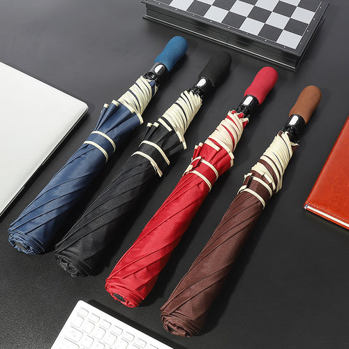 Ladies automatic foldable umbrella with wind-resistant construction Bowlift