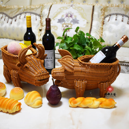 Cute Animal-Shaped Decorative Storage Basket Bowlift