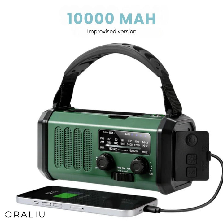 BowLift | Solar Emergency Radio with Power Bank – Hand Crank & LED Torch for Camping and Outdoor Use
