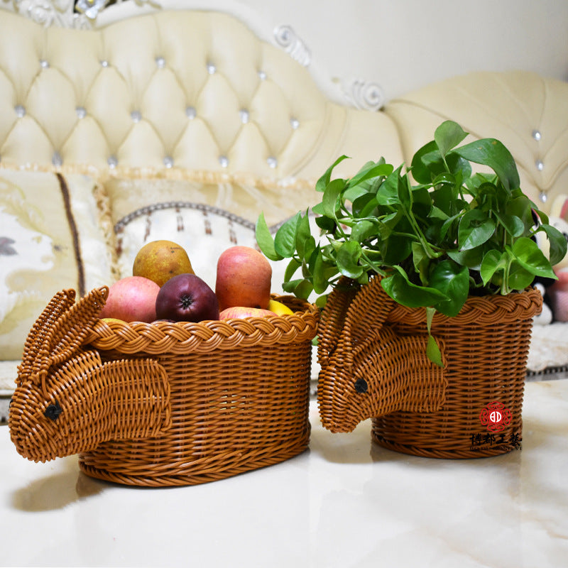 Cute Animal-Shaped Decorative Storage Basket Bowlift