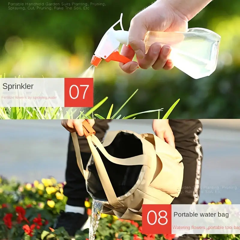 BowLift | Garden Tool Set with Carrying Bag – 10-piece Set for Garden Care