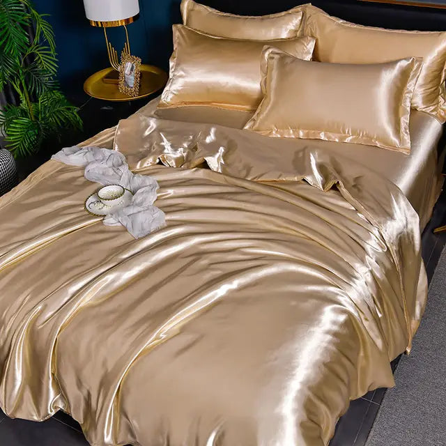 BowLift | Luxury Solid Satin Duvet Cover - SilkSerenity
