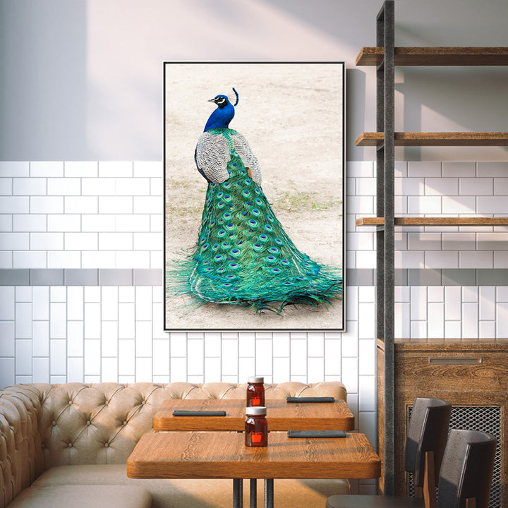 Skirted Elegant Peacock - Canvas Wall Art Painting | Bowlift
