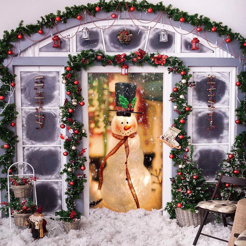 BowLift | Christmas Door Cover | Fabric Front Door Decoration | Washable & Reusable | 91×203cm