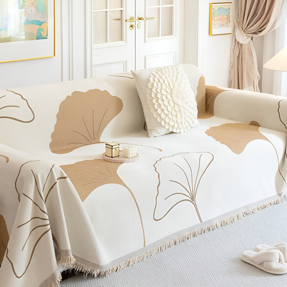 BowLift | Pastoral Style Ginkgo Leaf Sofa Cover