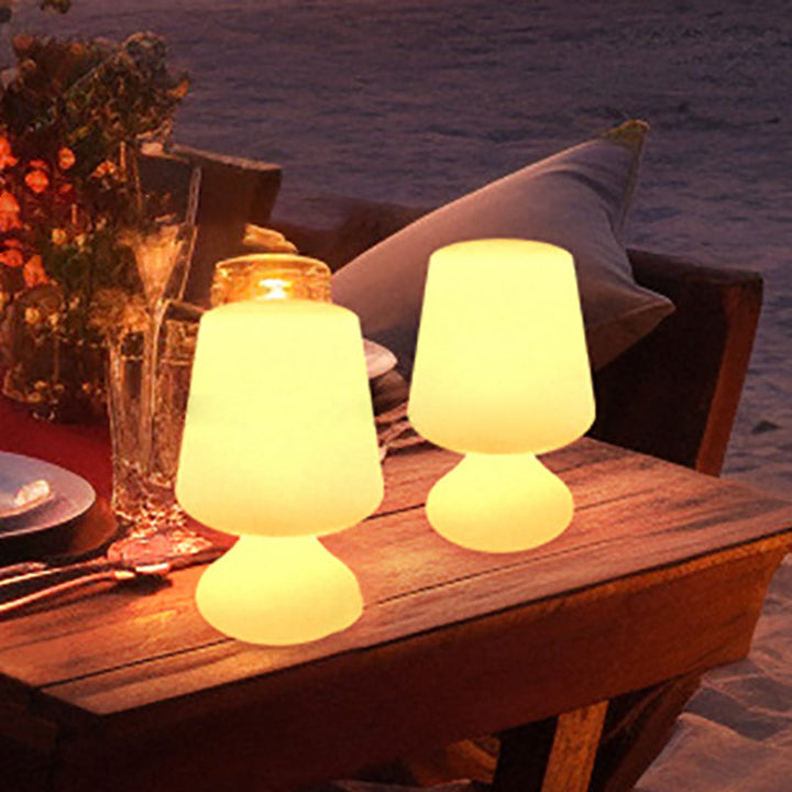 Modern Minimalist PE Cup Shape USB LED Table Lamp Night Light For Outdoor Patio | Bowlift