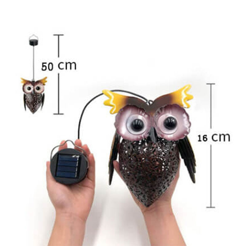 BowLift | Solar Waterproof Wrought Iron Hollow Owl Design LED Outdoor Hanging Light
