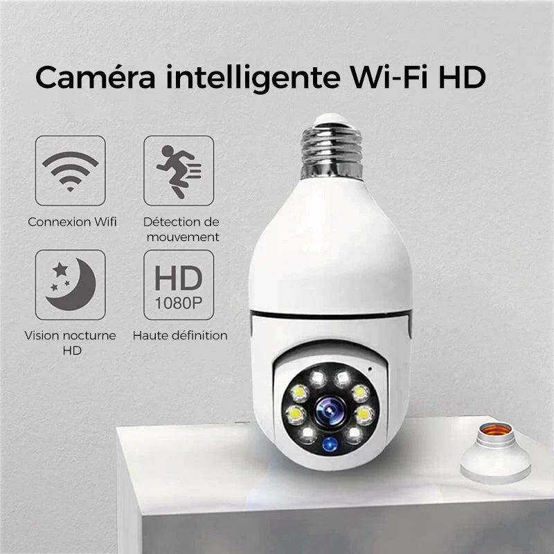 Wireless security camera without cables with light bulb | Bowlift
