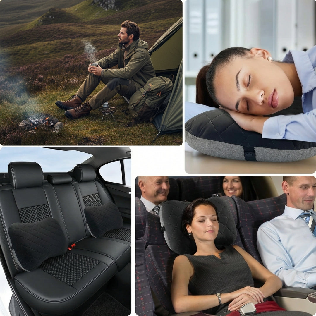 Ergonomic Neck Support – Inflatable & Lightweight – Eases Neck Pain – Compact for Flights & Train Bowlift