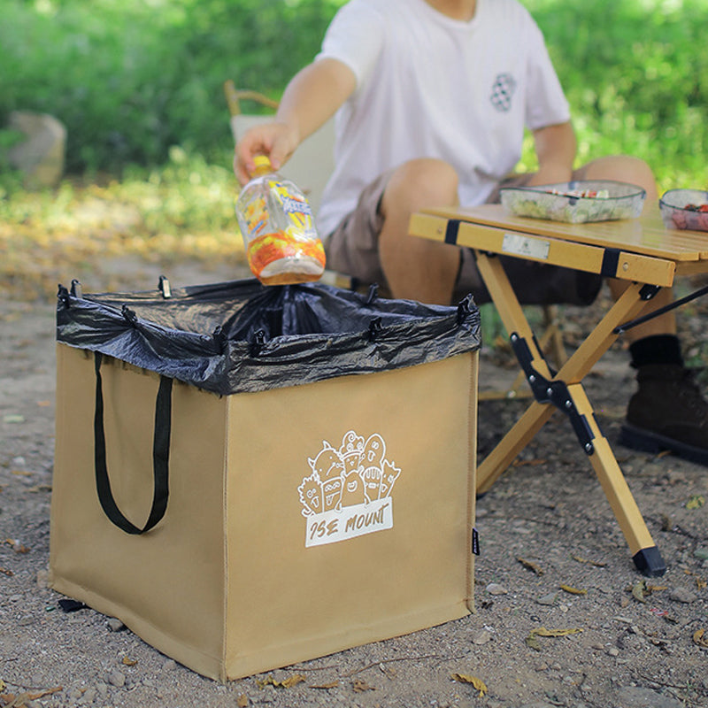 Foldable multifunctional trash can for outdoor use | Bowlift