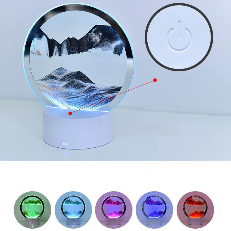 BowLift | Creative Round Hourglass Quicksand 3D LED Night Light Table Lamp