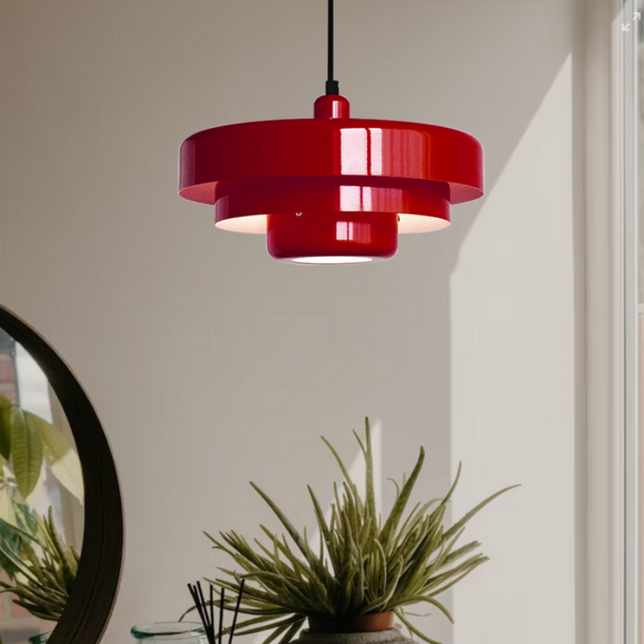 BowLift | Vintage Italian Pendant Light – Elegant Orange & Green Hanging Light for Modern Homes