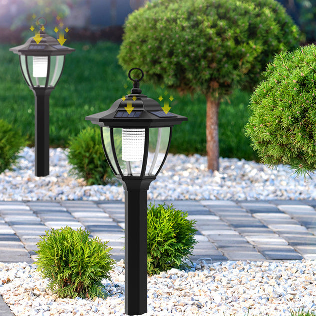 Traditional Farmhouse Waterproof Solar Lanterns Plastic Ground Plug LED Landscape Light For Garden | Bowlift
