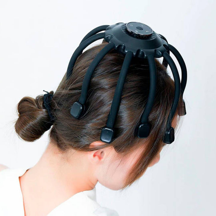 CalmFlow Smart Electric Octopus Head Massager | Scalp Massage - Stress Relief - Improved Sleep - Multi-Directional Vibration Head Massager Bowlift