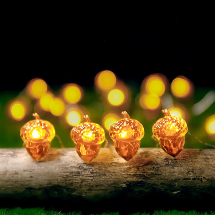 BowLift | Modern Thanksgiving Maple Acorn Pumpkin Decoration 30 LED String Lights