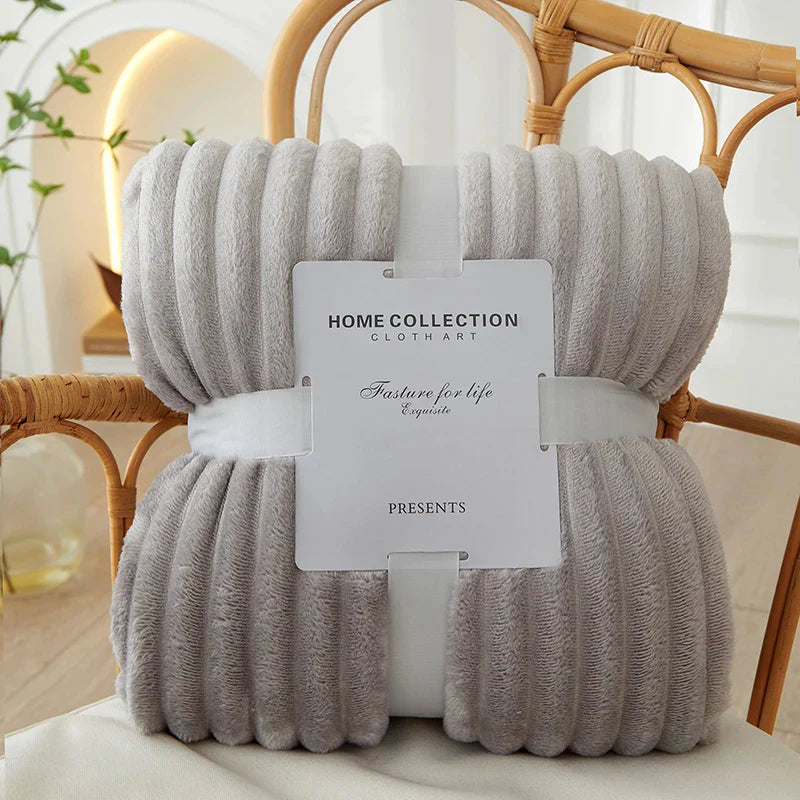 BowLift | Wide Striped Flannel Fleece Blanket - CozyStripe