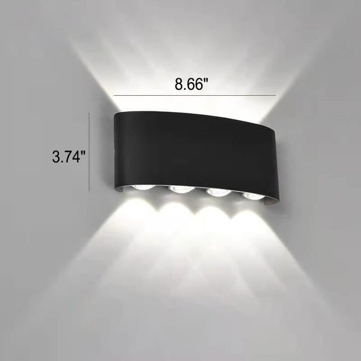 Modern Outdoor Arc Up and Down Spotlight LED Outdoor Waterproof Wall Sconce Lamp | Bowlift