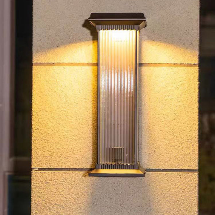 Modern Minimalist Waterproof Rectangle Aluminum Glass 1/2 Light Outdoor Wall Sconce Lamp For Garden | Bowlift