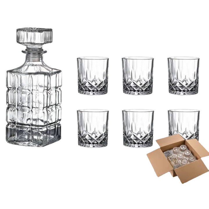 BowLift | RoyalPour - 7-Piece Whiskey Decanter Gift Set