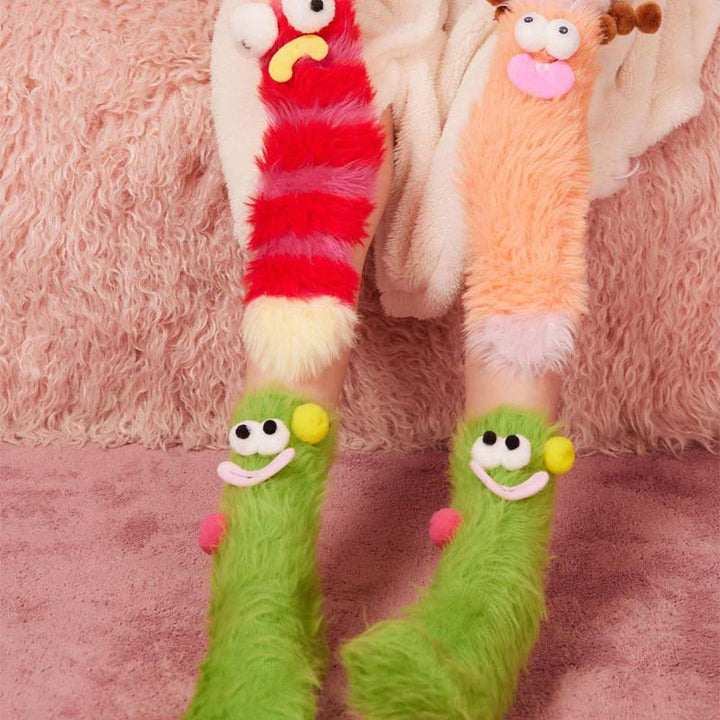 BowLift | Coral velour three-dimensional original socks