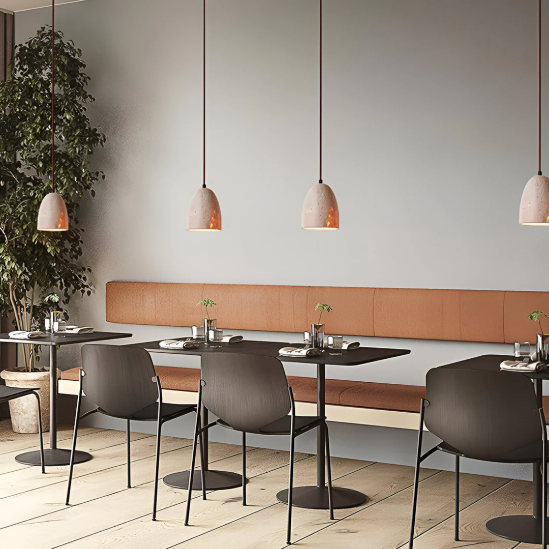 BowLift | Retro Travertine Pendant Lamp