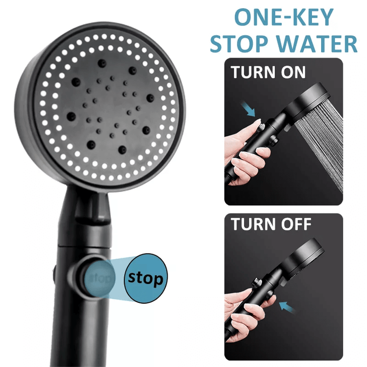 FlowControl Showerhead with 5 settings and push button | Bowlift