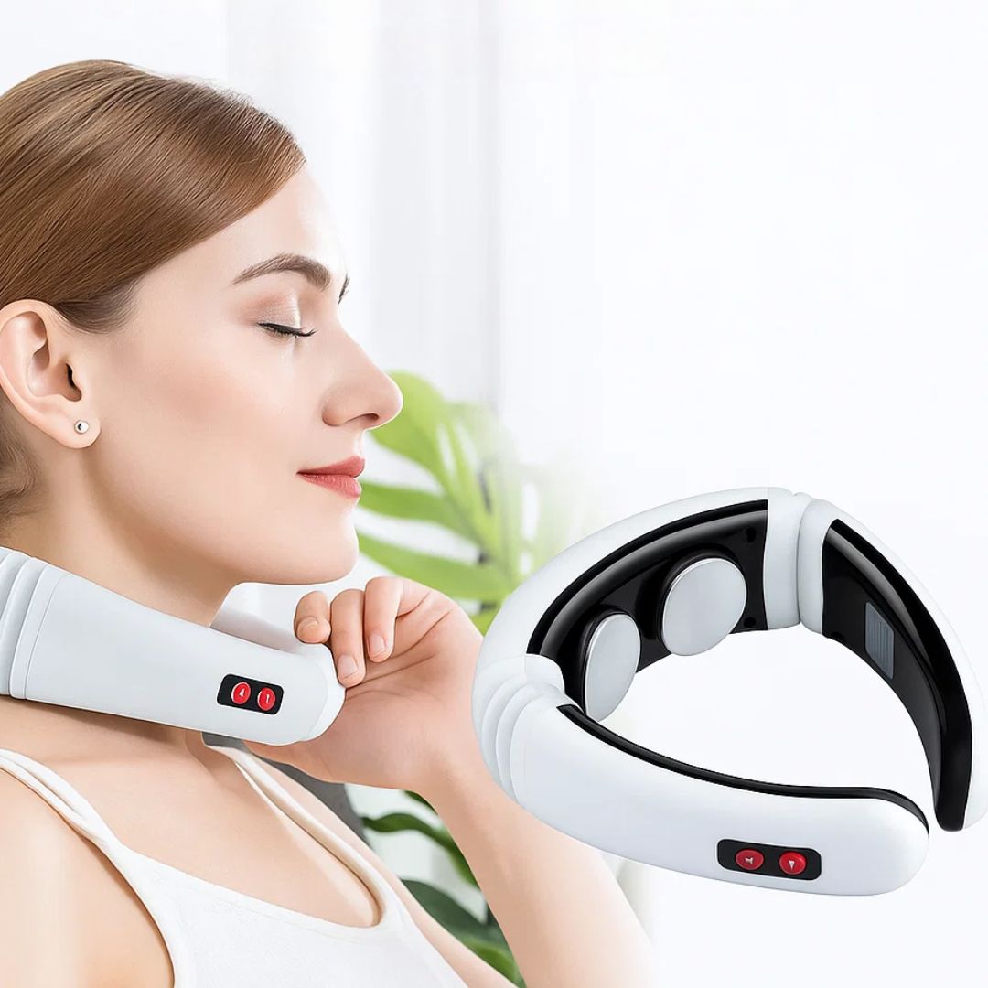 NeckEase | Vibration Neck Massager – Pain Relief – Portable Design – Soothes Stiff Muscles – Stress & Tension Relief Bowlift