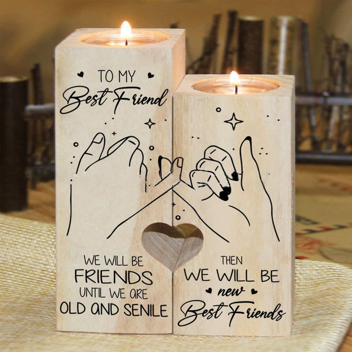 Smile A Lot More - Wooden Candle Holder with Candle Gift for Your Loved Ones | Bowlift