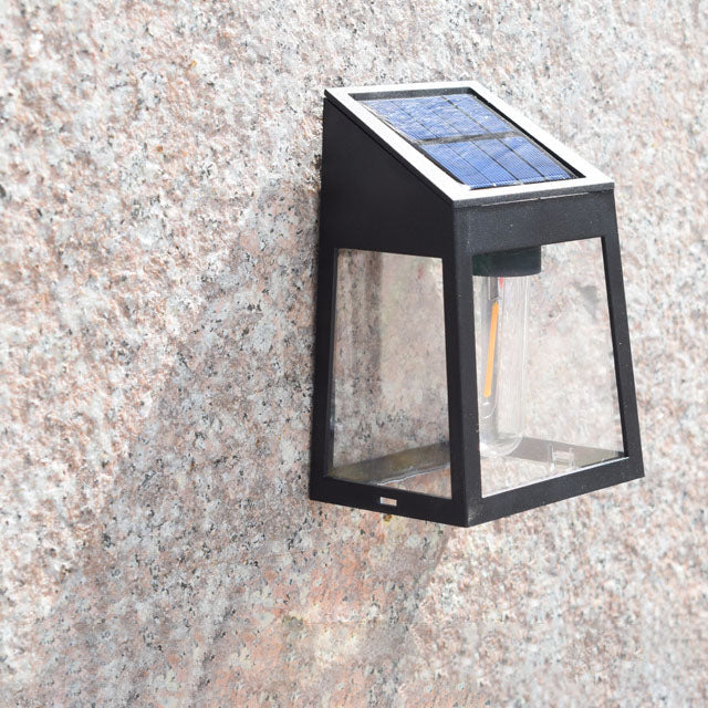 Modern Square Plastic Solar LED Outdoor Waterproof Garden Landscape Wall Sconce Lamp | Bowlift