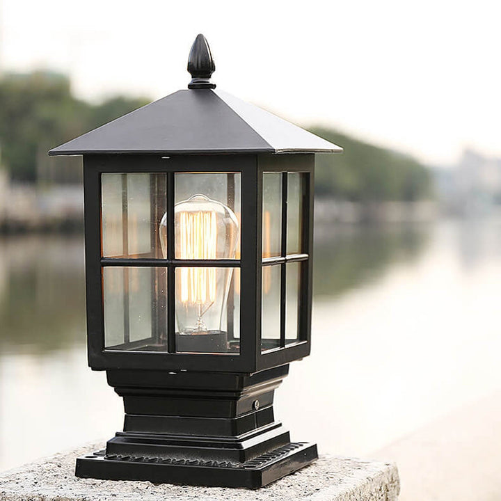 European Outdoor Column Lantern Waterproof  Rustproof 1-Light Patio Light | Bowlift