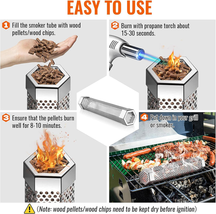 BowLift | 12' Pellet Smoker Tube for All Grill or Smoker