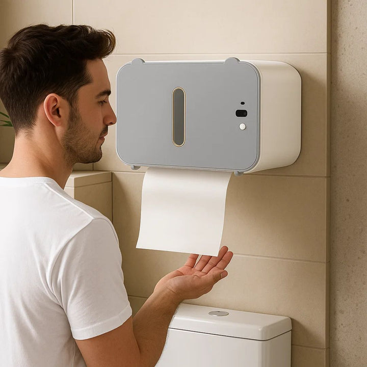 CleanGuard | Touch‑Free Toilet Roll Dispenser – Sensor‑Activated – Auto‑Fold Cut – For Busy Washrooms Bowlift