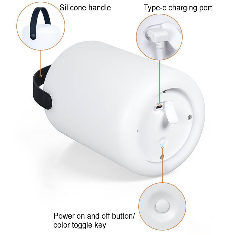 Modern Simplicity Plastic Round Square Hand LED Table Lamp For Outdoor Patio | Bowlift