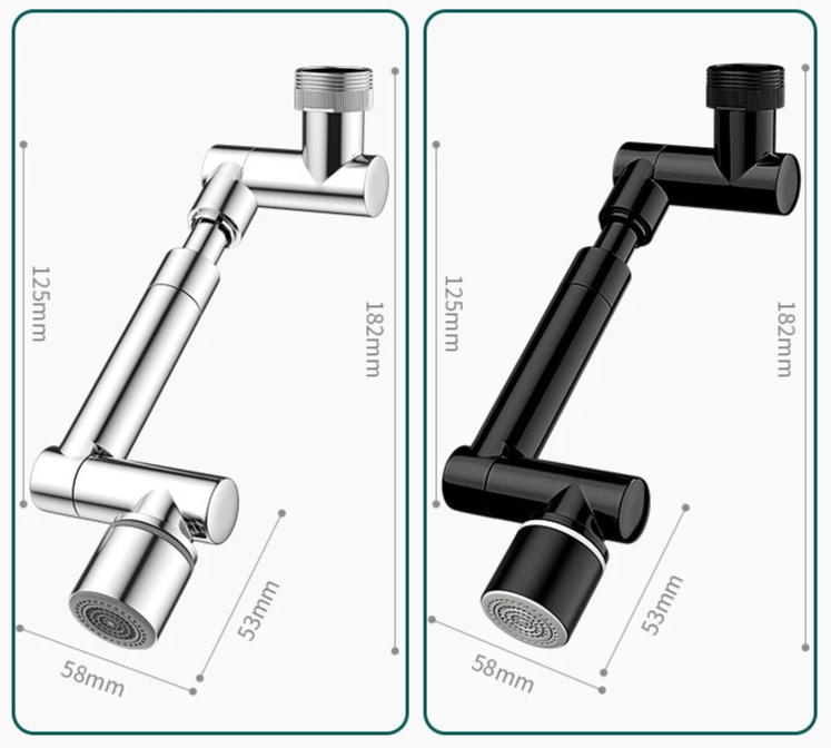 FlexiFlow 360° rotatable and extendable faucet head Bowlift