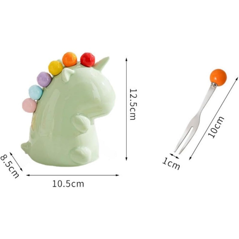 BowLift | Rainbow Unicorn Ceramic Fruit Fork Set