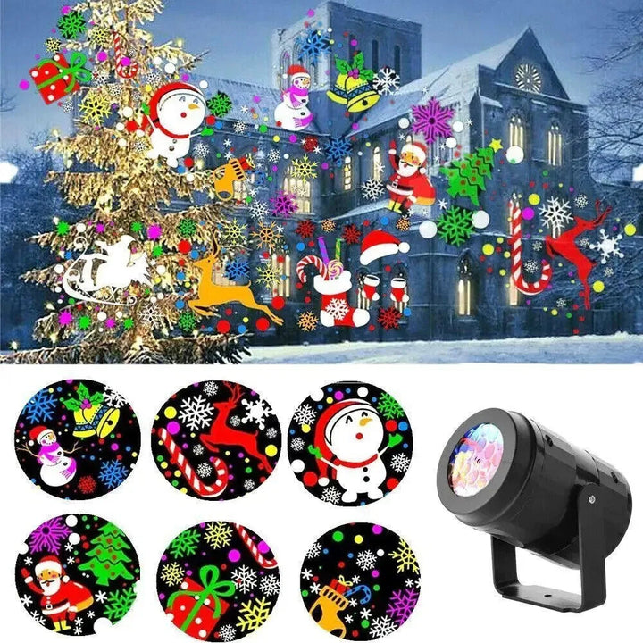 BowLift | LED Christmas Projector Snowflake Light Show – Waterproof Outdoor Lamp with 16 Patterns